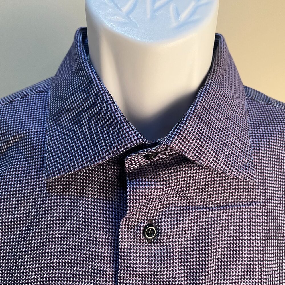St. Croix Men's purple and blue checkered long sleeve shirt 2XLT Tall 2XL